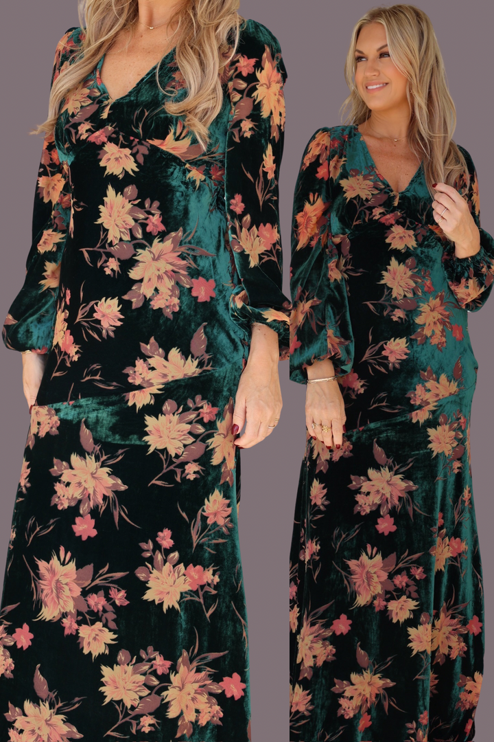 November Velvet Maxi Dress-(FINAL SALE)