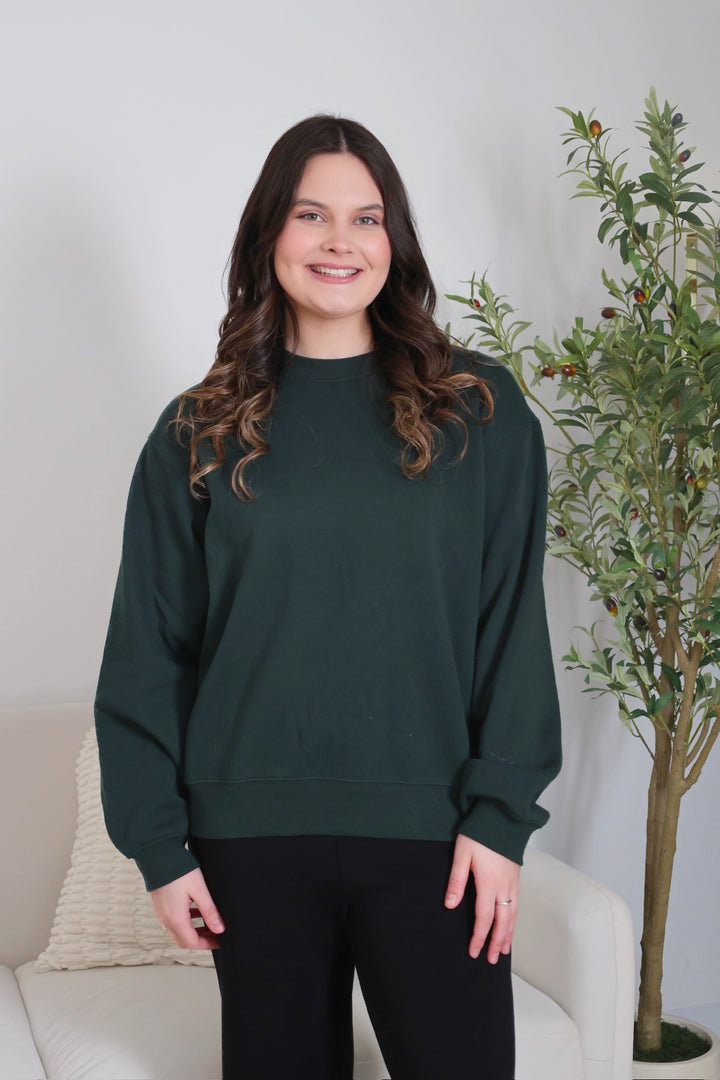 Boyfriend Sweatshirt- Garland Green