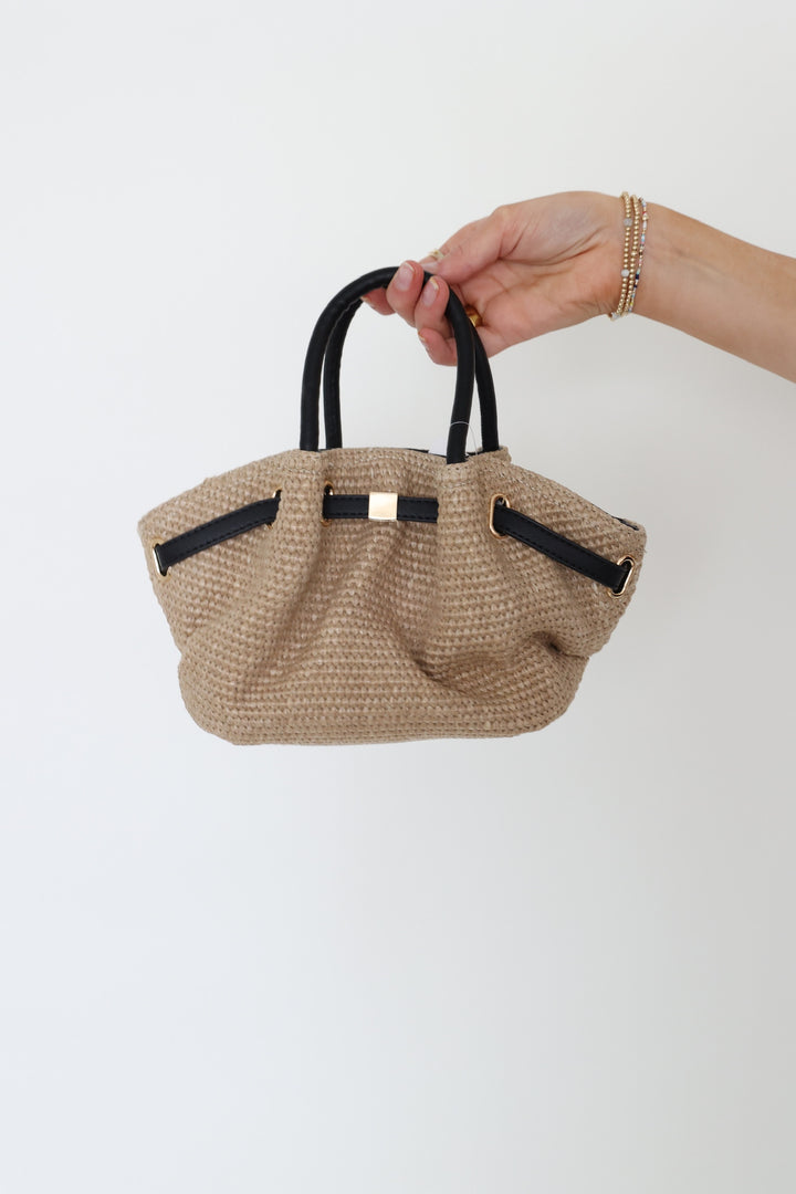 Selena Straw Crossbody - Black