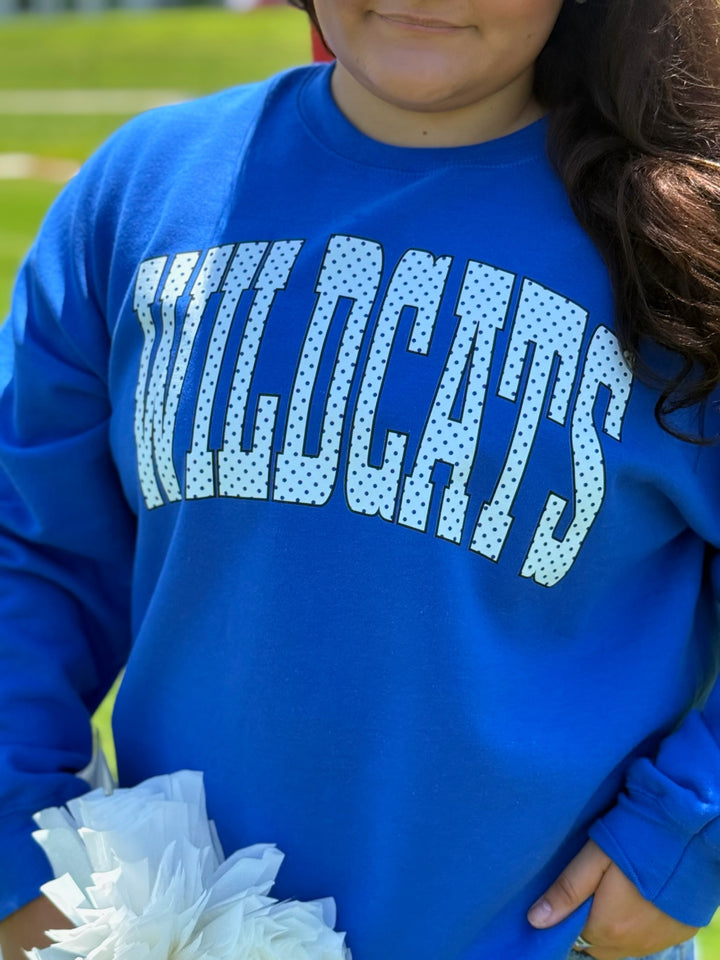 Polka Dot Team Sweatshirt- WILDCATS