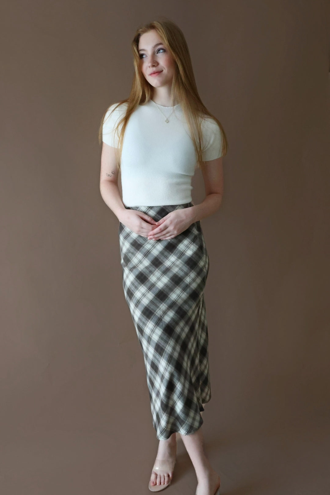 Europa Plaid Skirt-(FINAL SALE)