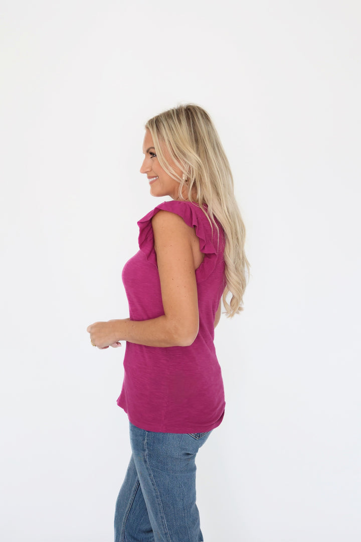 North Ruffle Tank - Orchid