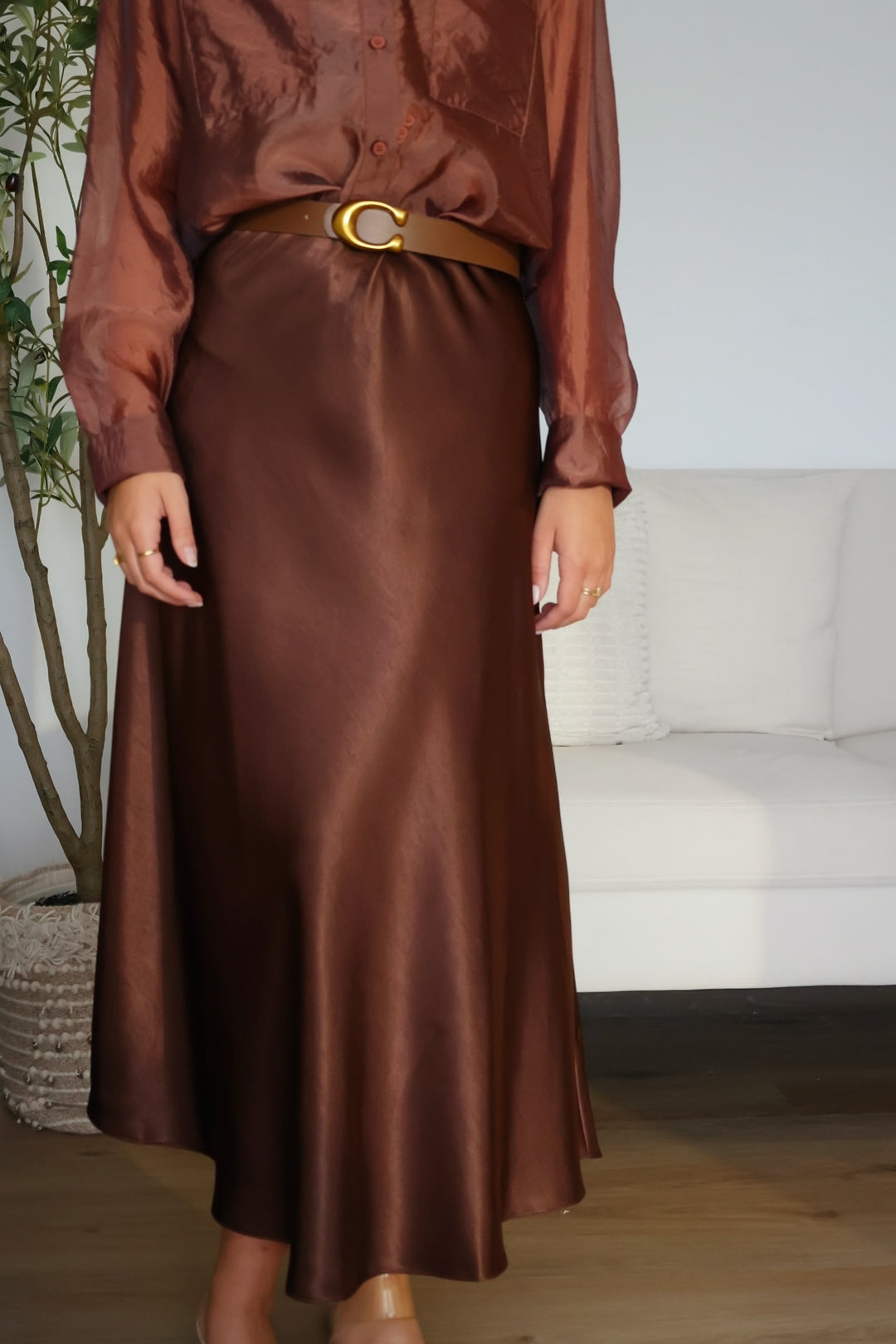 Aspen Midi Skirt- Chocolate