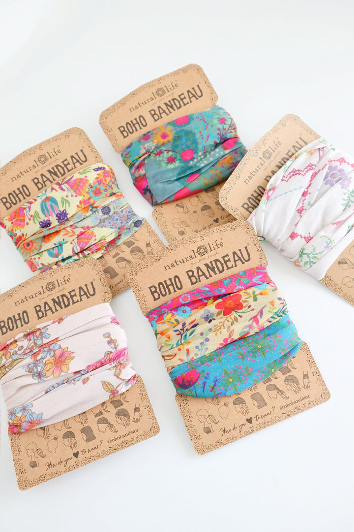 Boho Bandeau- Blue Garden Patchwork