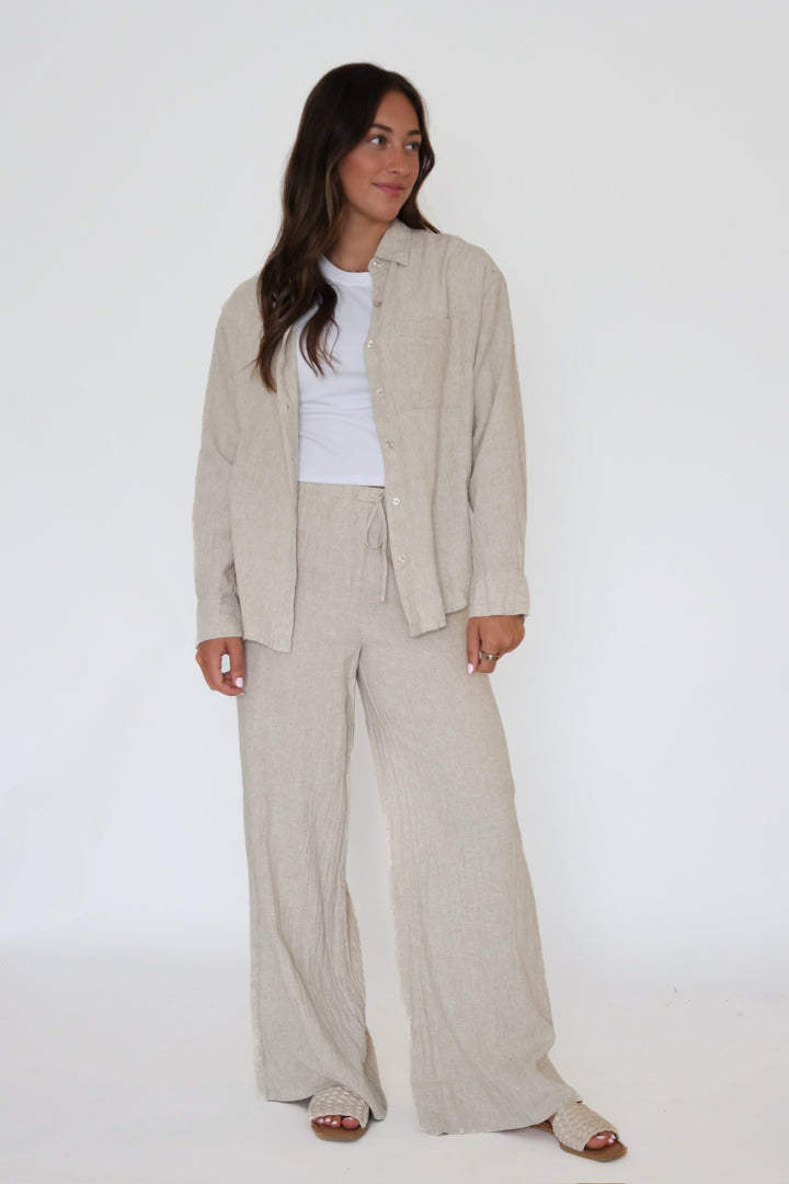 Henri Linen Pant - Flax (Final sale)