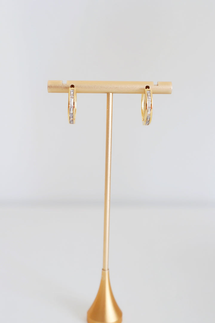 Pave Baguette Hoop