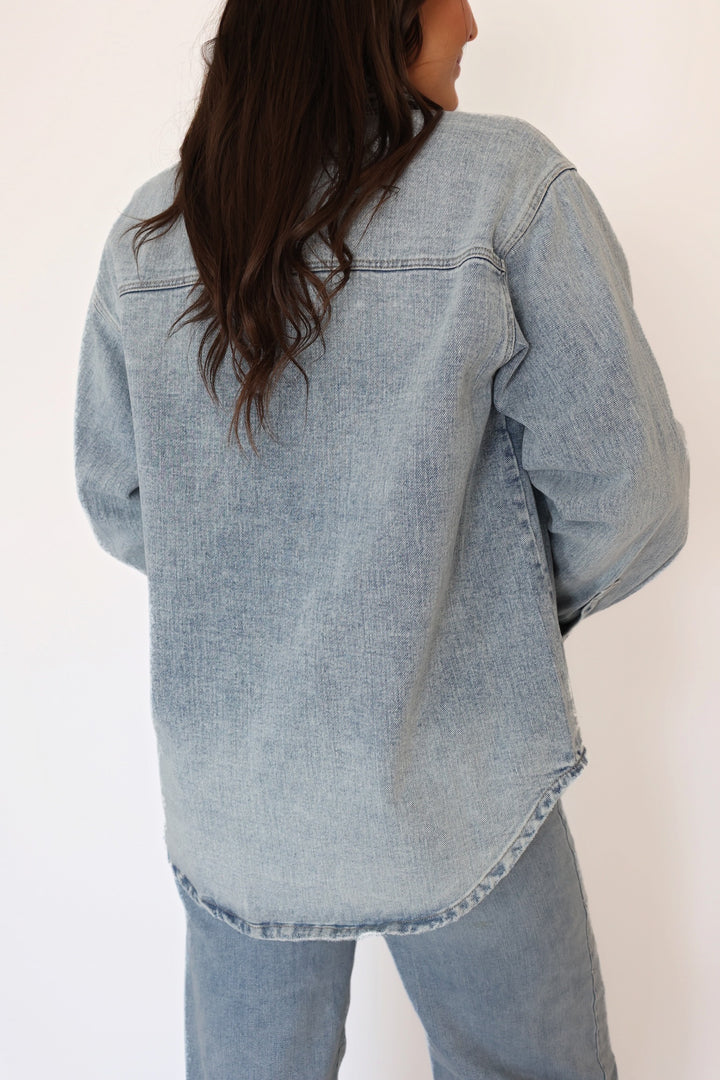 Ryle Denim Shacket-(FINAL SALE)
