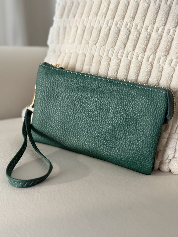 Riley Wristlet Crossbody- Forest Green