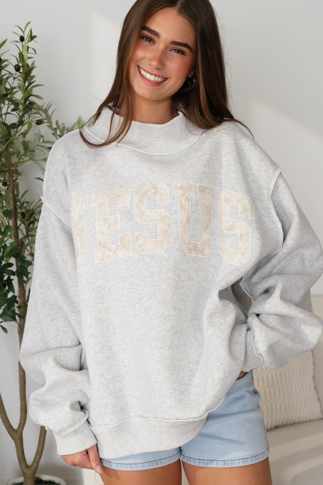 Camo Jesus Mock Neck