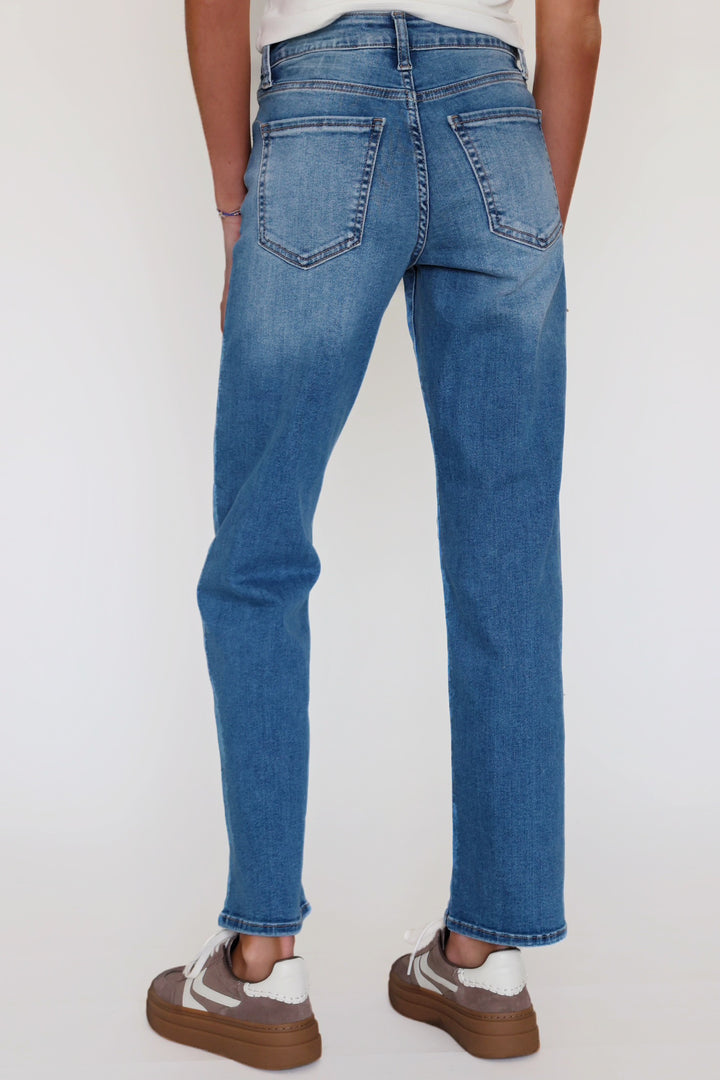 Pricilla Straight Jeans- Medium Wash