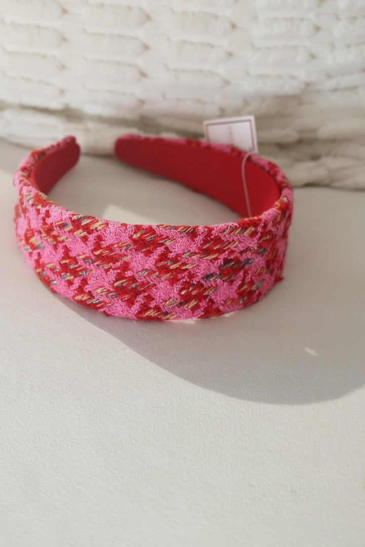 Tweed Headband- Red