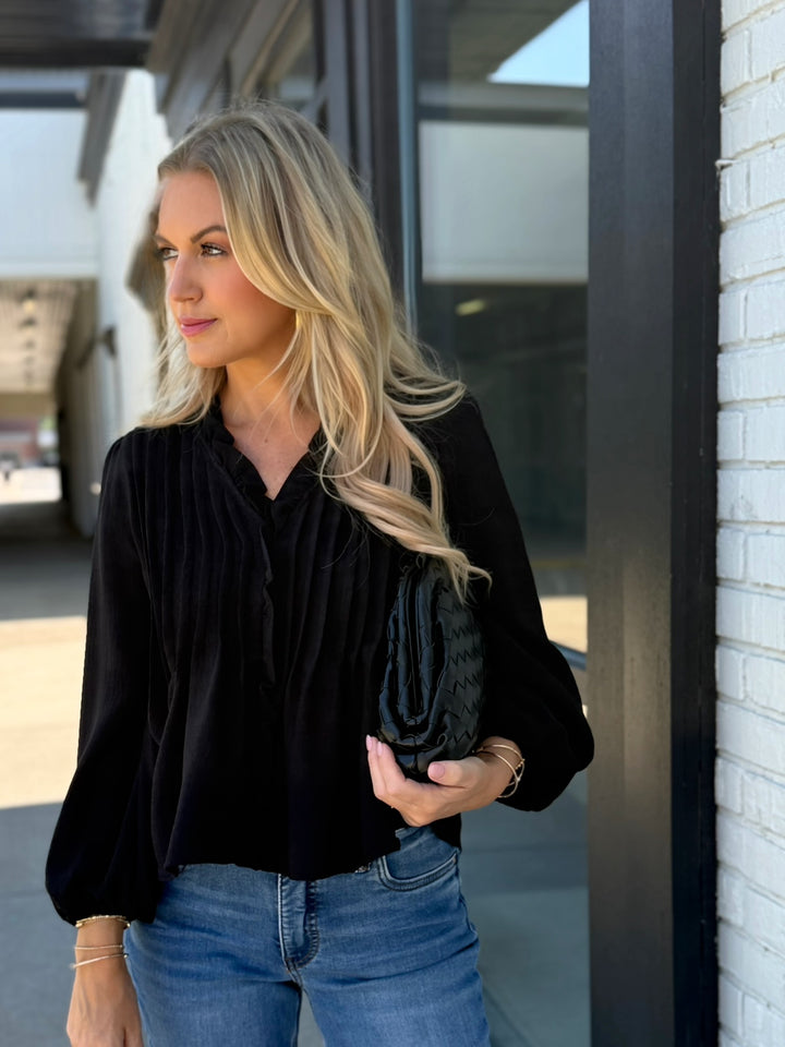 Lillian Ruffle Top - Black