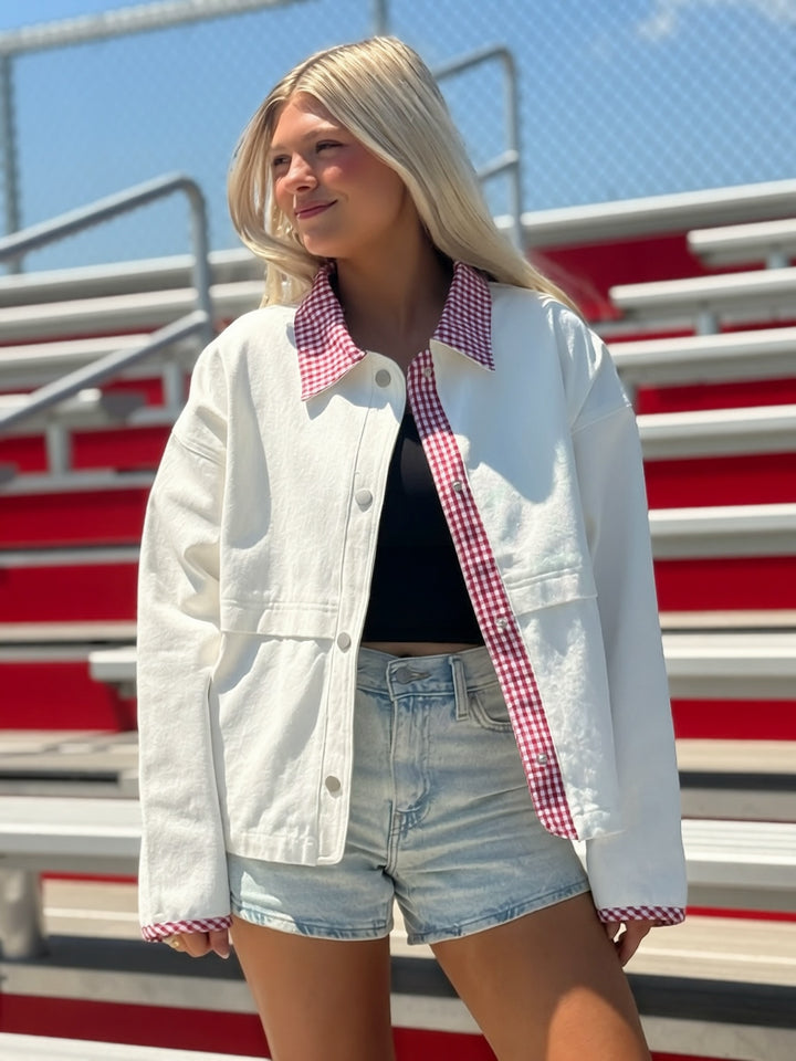 Gingham Jean Jacket