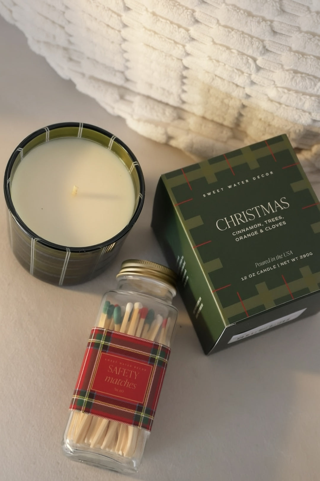 Christmas Plaid Candle