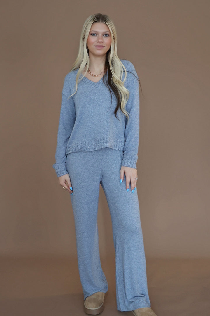 Dawn Smocked Pant- Blue Velvet