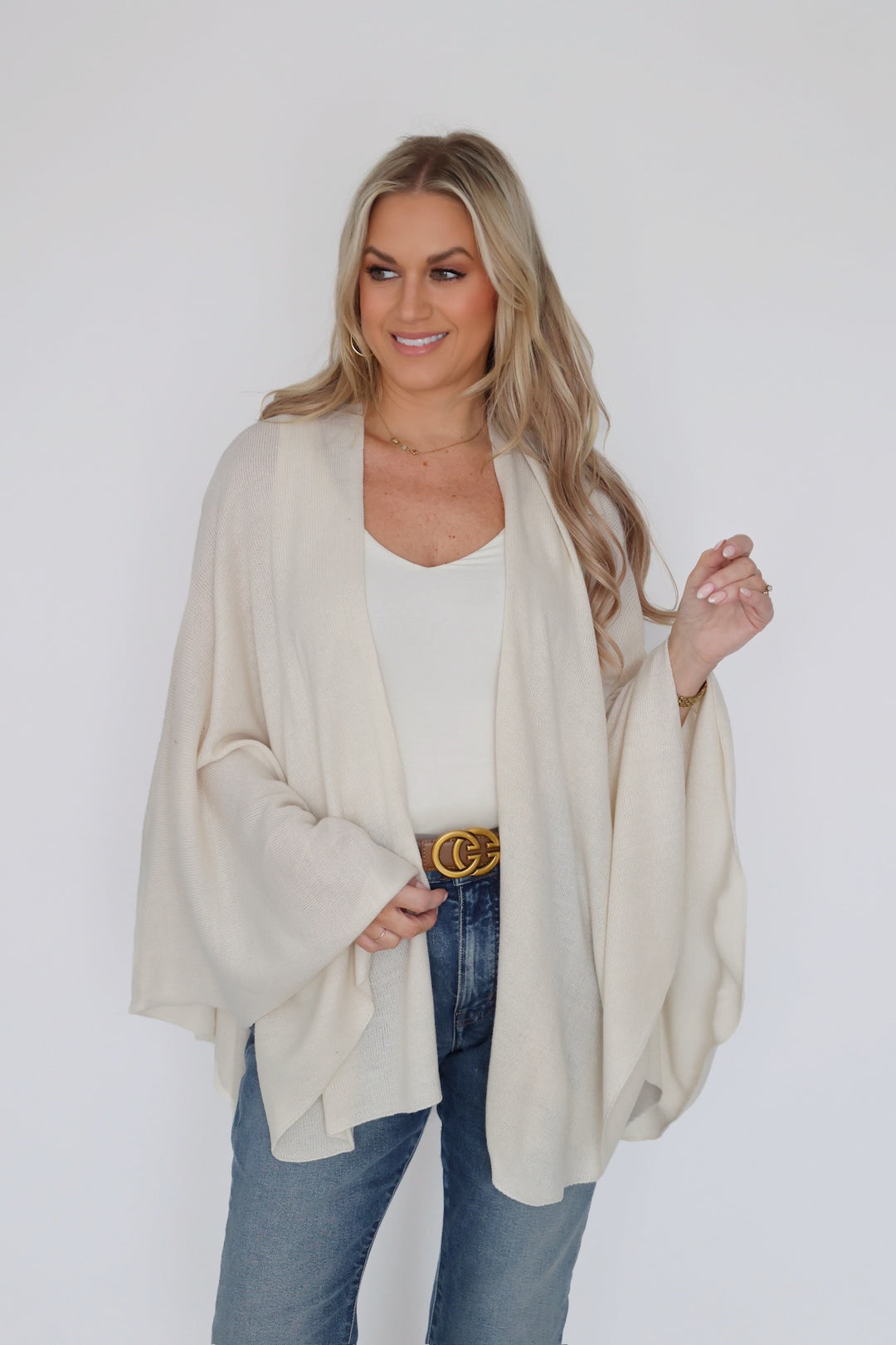 Kiara Pull Thru Wrap- Ivory