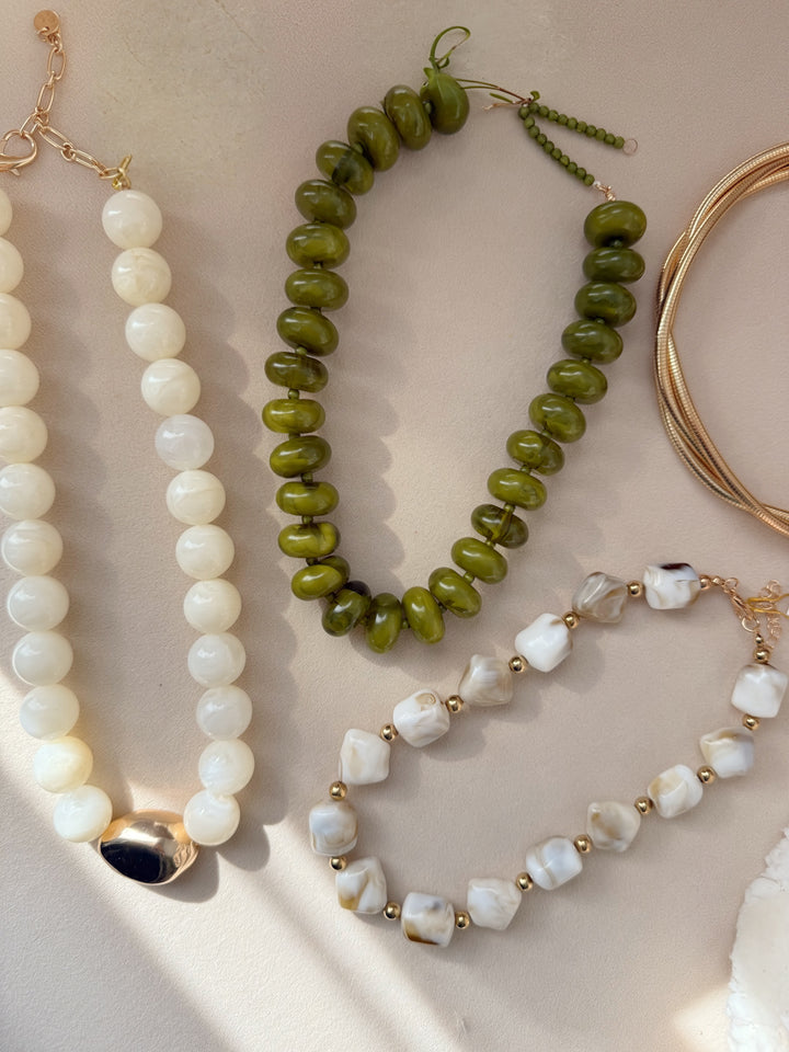 Bailey Beaded Necklace- Chartreuse