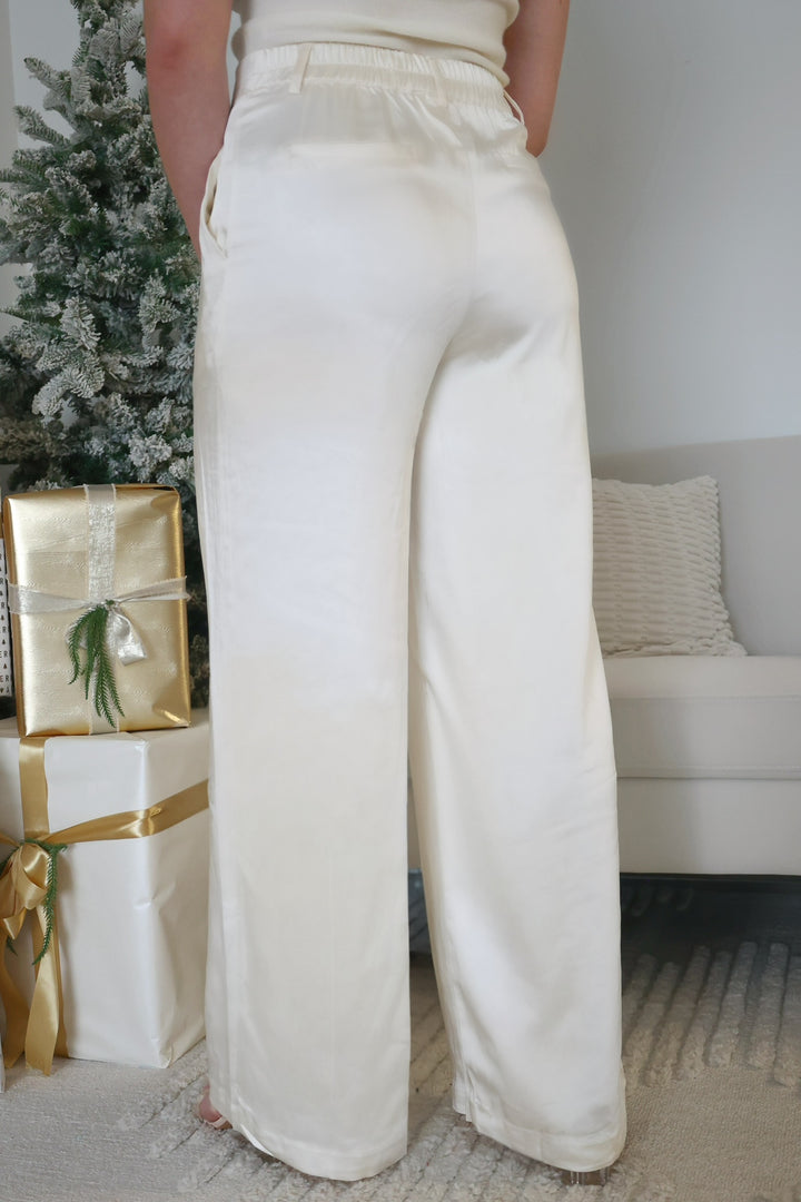 Lulu Satin Pant- Ivory