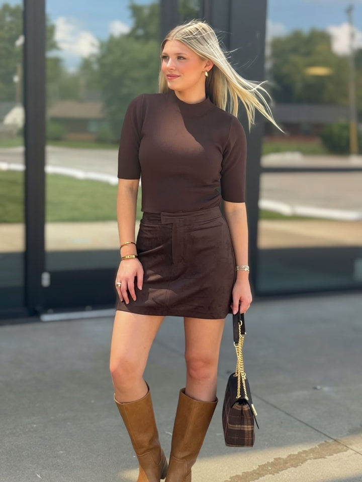 Alli Top- Chocolate