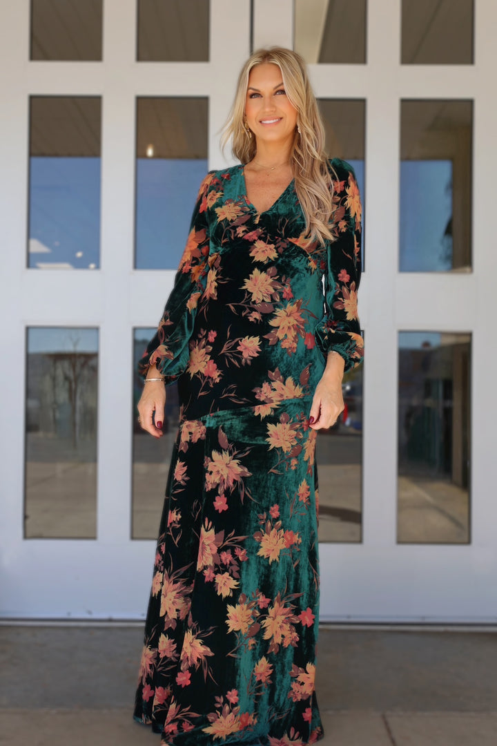 November Velvet Maxi Dress-(FINAL SALE)