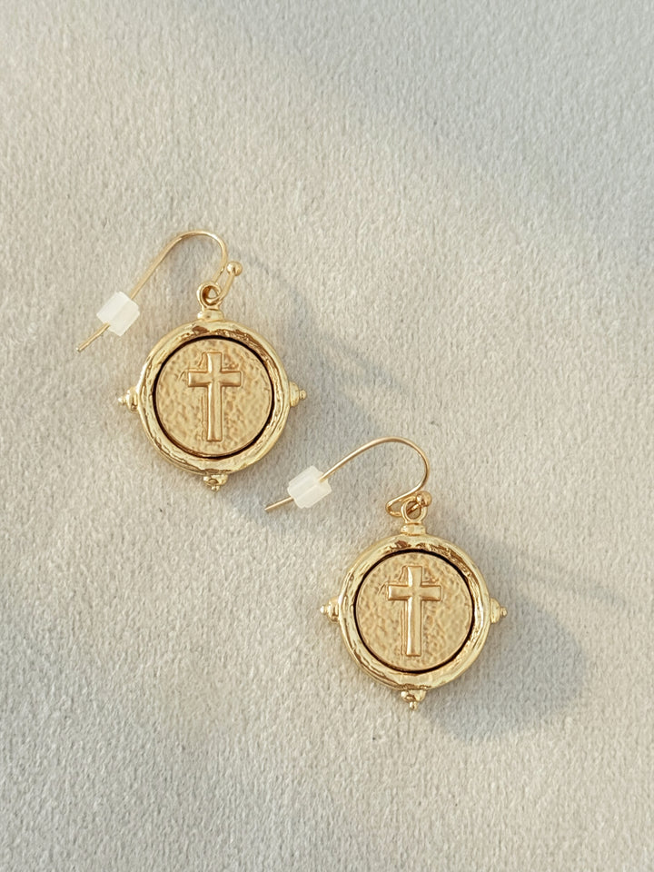Cross Stamped Earring