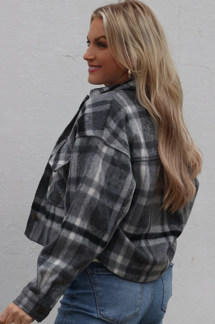 Bluff Plaid Jacket- Charcoal-(FINAL SALE)
