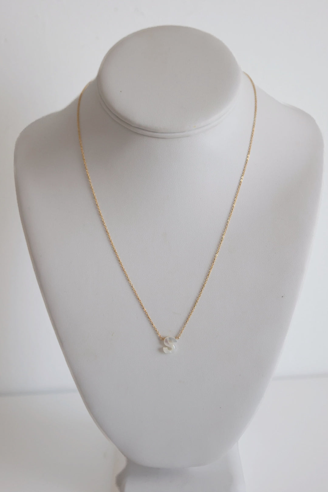 Mother Of Pearl Initial Necklace