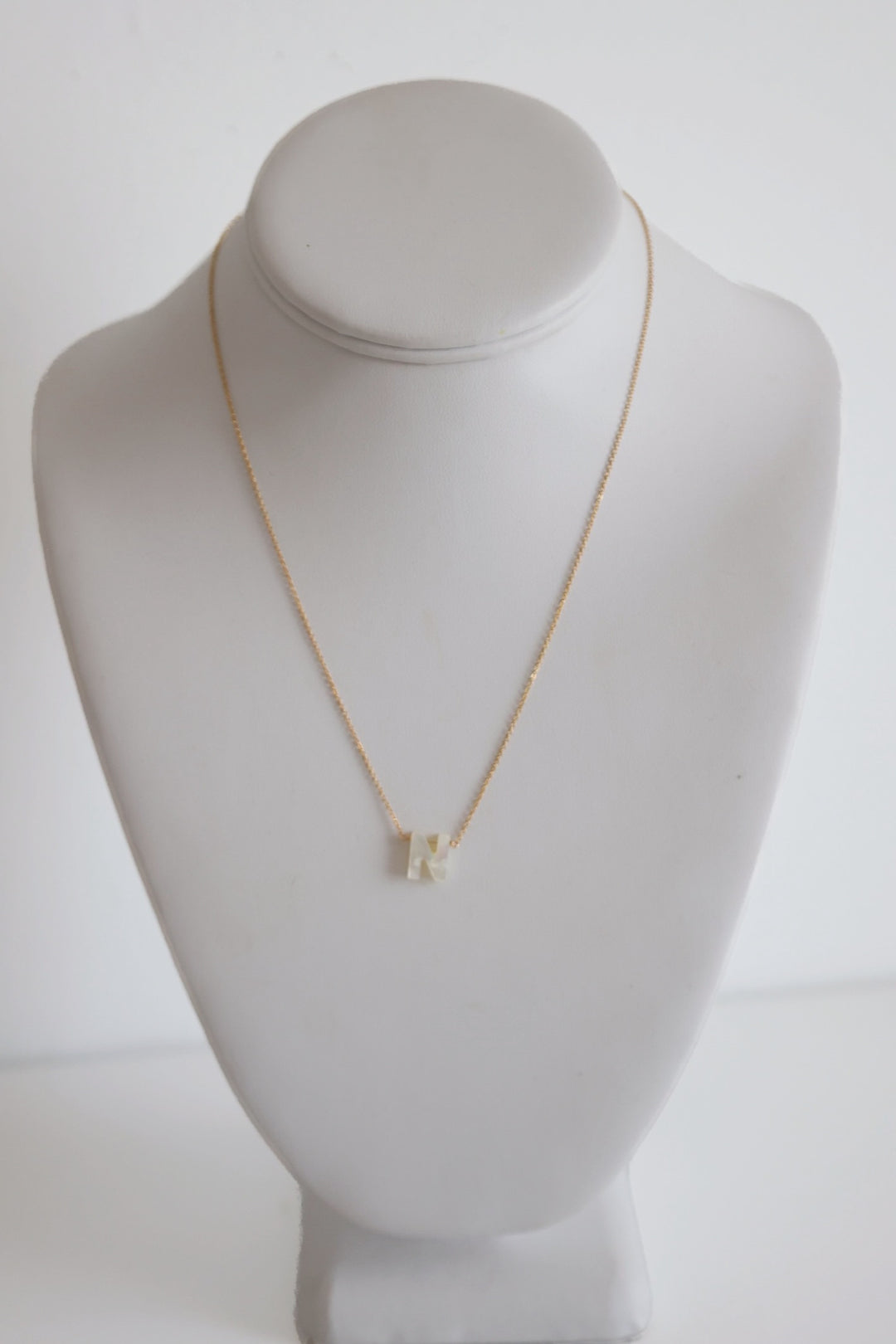 Mother Of Pearl Initial Necklace