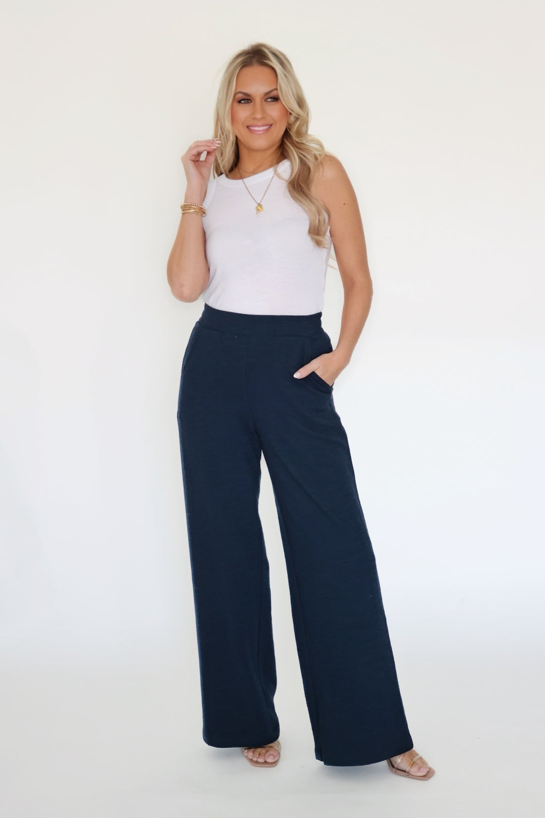 Andre Wide Leg Pant- Eclipse