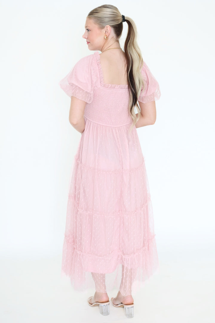 Regency Midi Dress- Pink