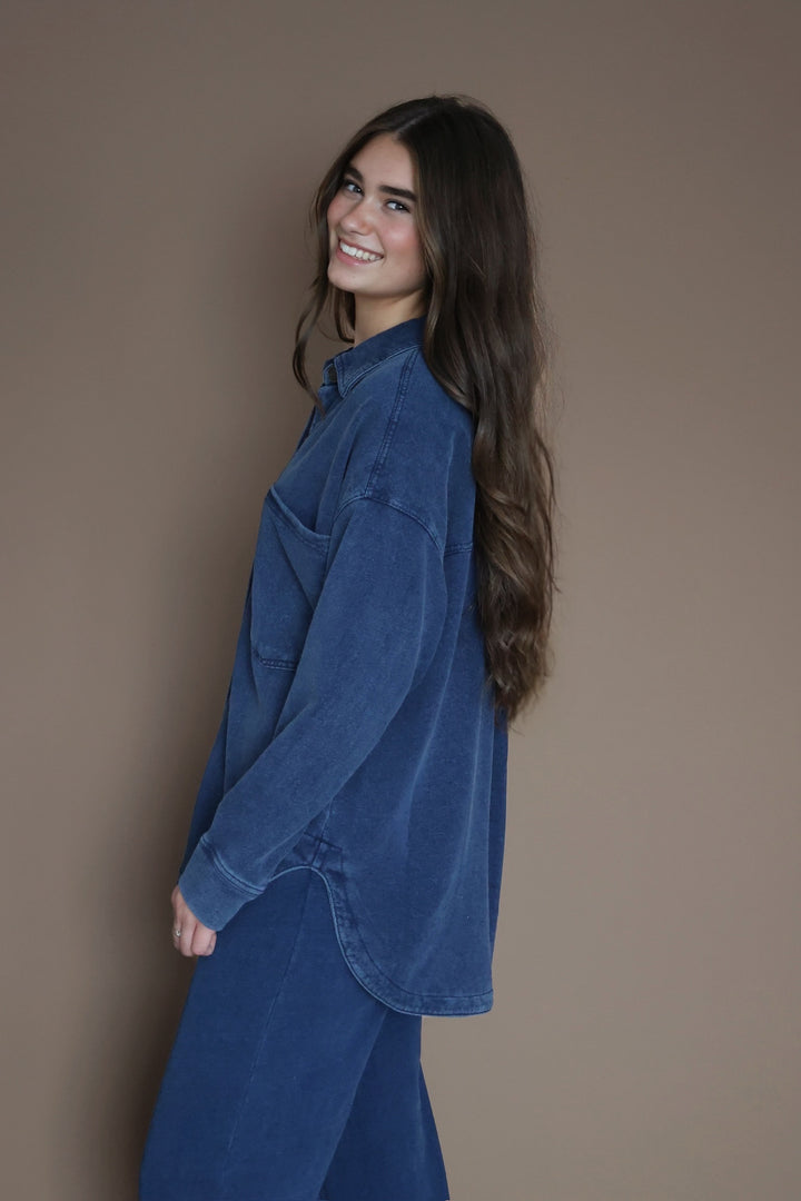 All Day Knit Jacket- Indigo