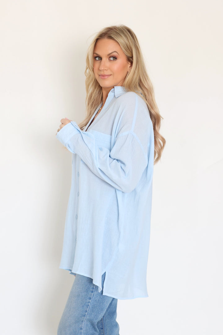 Closet Cotton Shirt- Sky Blue