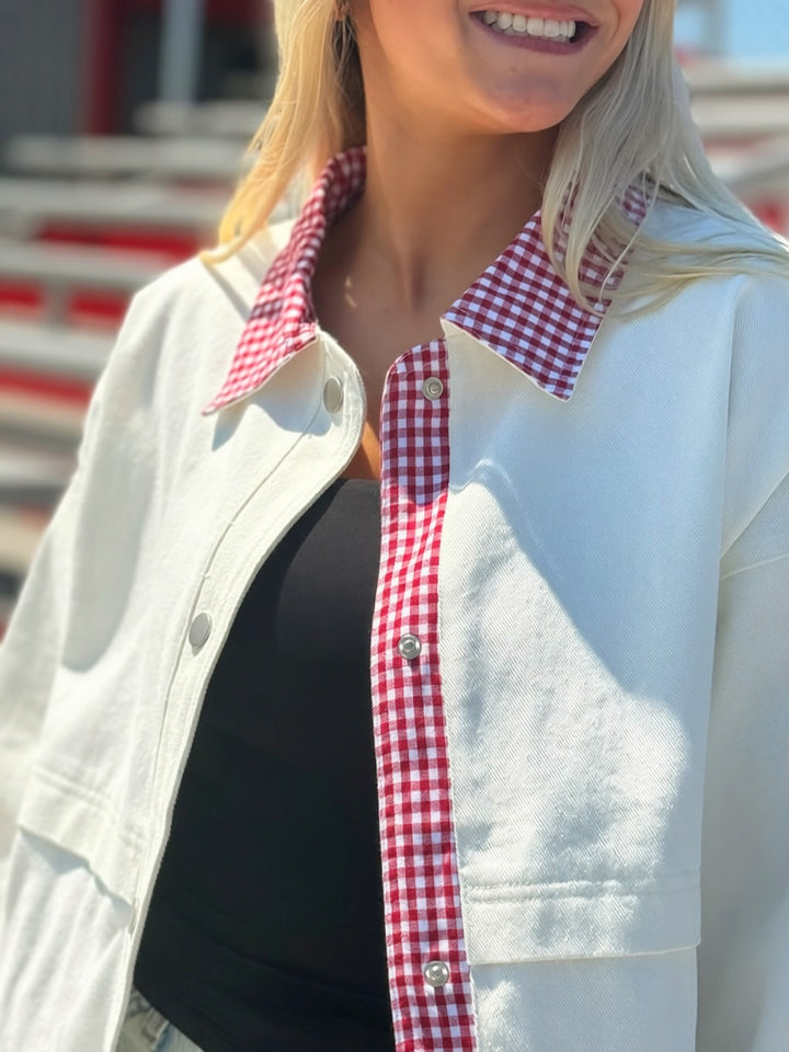 Gingham Jean Jacket