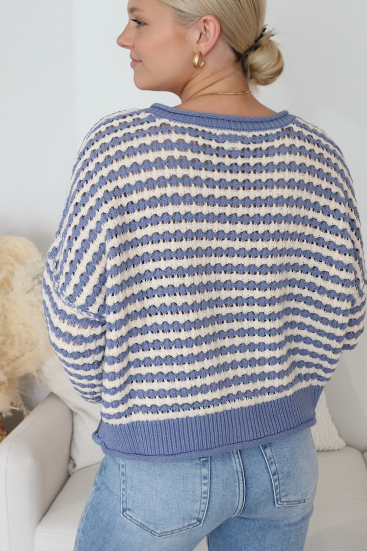 L/S Vienna Cardigan- Blue
