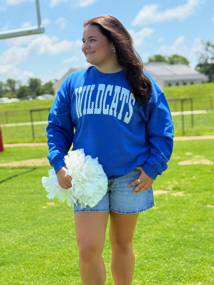 Polka Dot Team Sweatshirt- WILDCATS