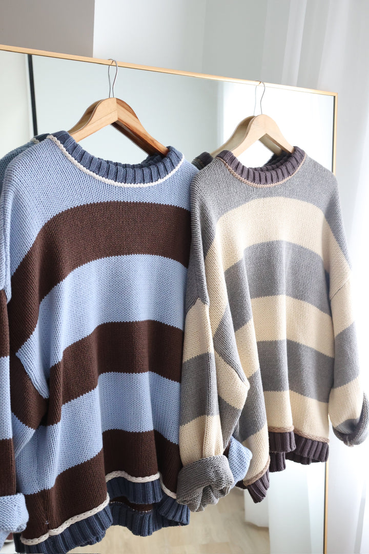 Road Map Sweater- Grey
