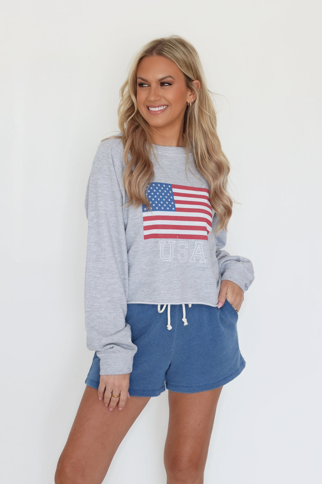Hunter Knit Denim Short- Blue Indigo