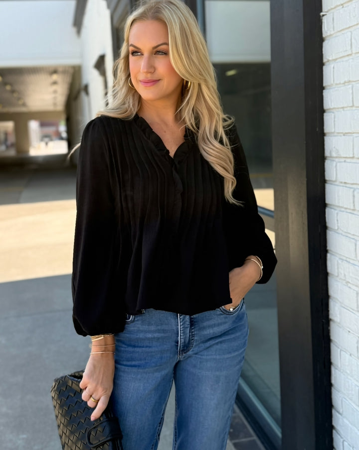 Lillian Ruffle Top - Black