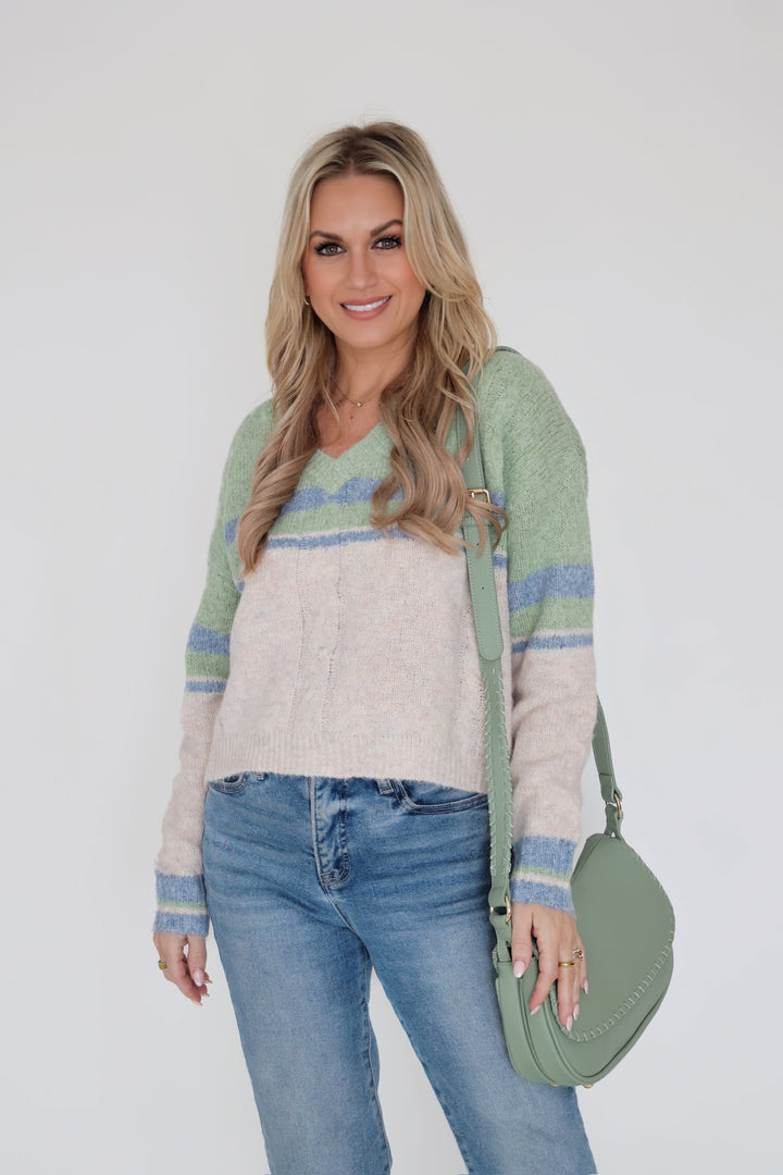 Miranda Sweater- Green-(FINAL SALE)