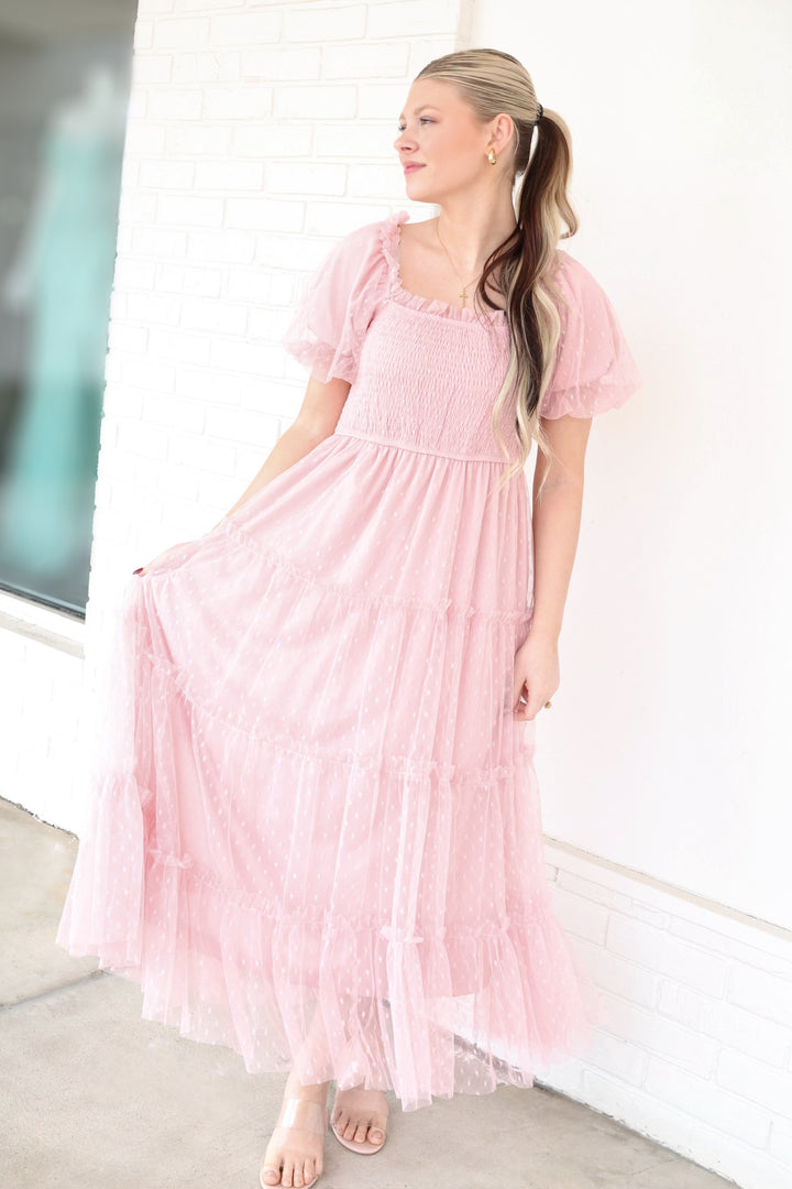 Regency Midi Dress- Pink
