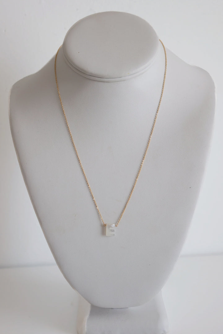 Mother Of Pearl Initial Necklace