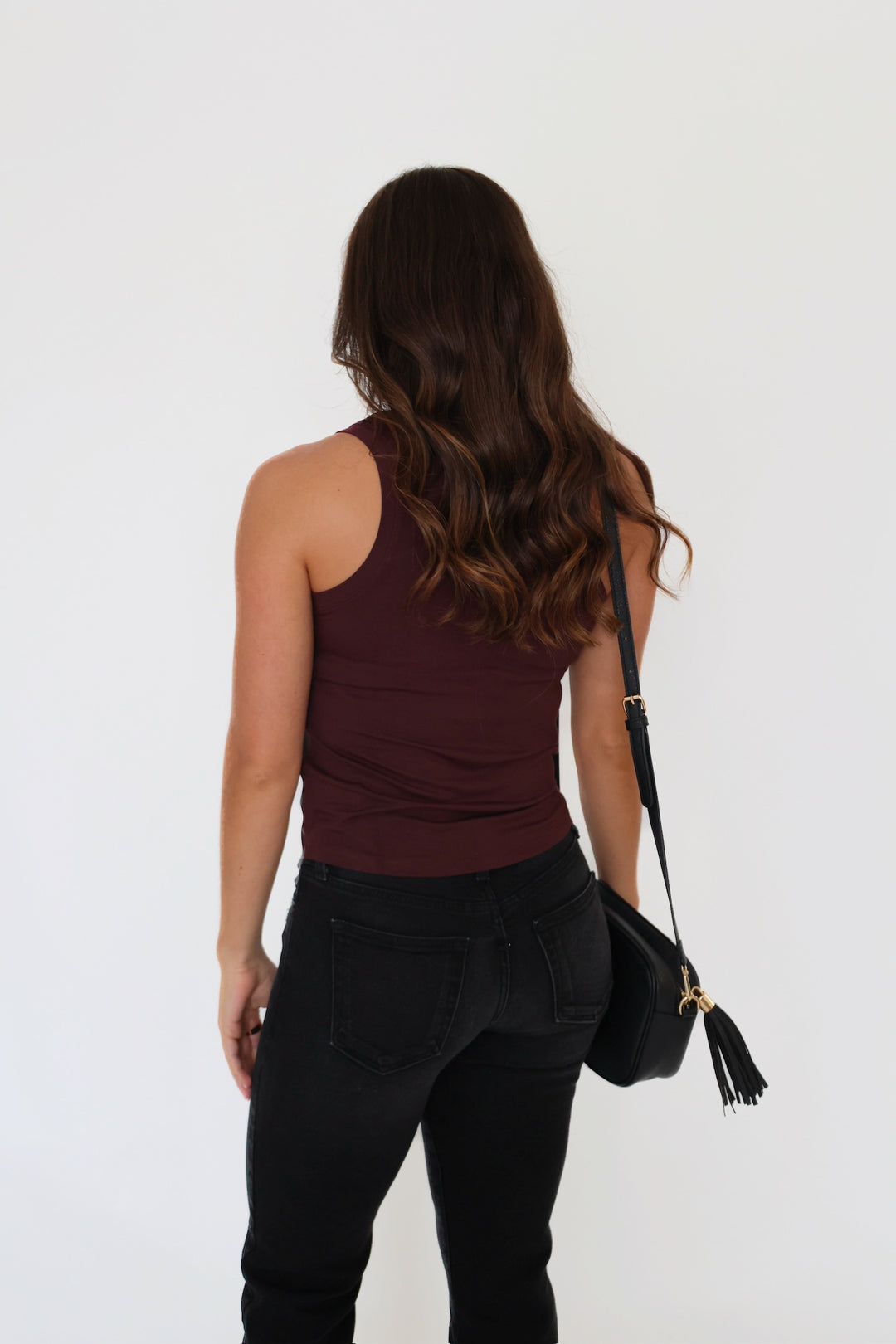 Carmea Vegan Leather Tank- Chocolate (FINAL SALE)