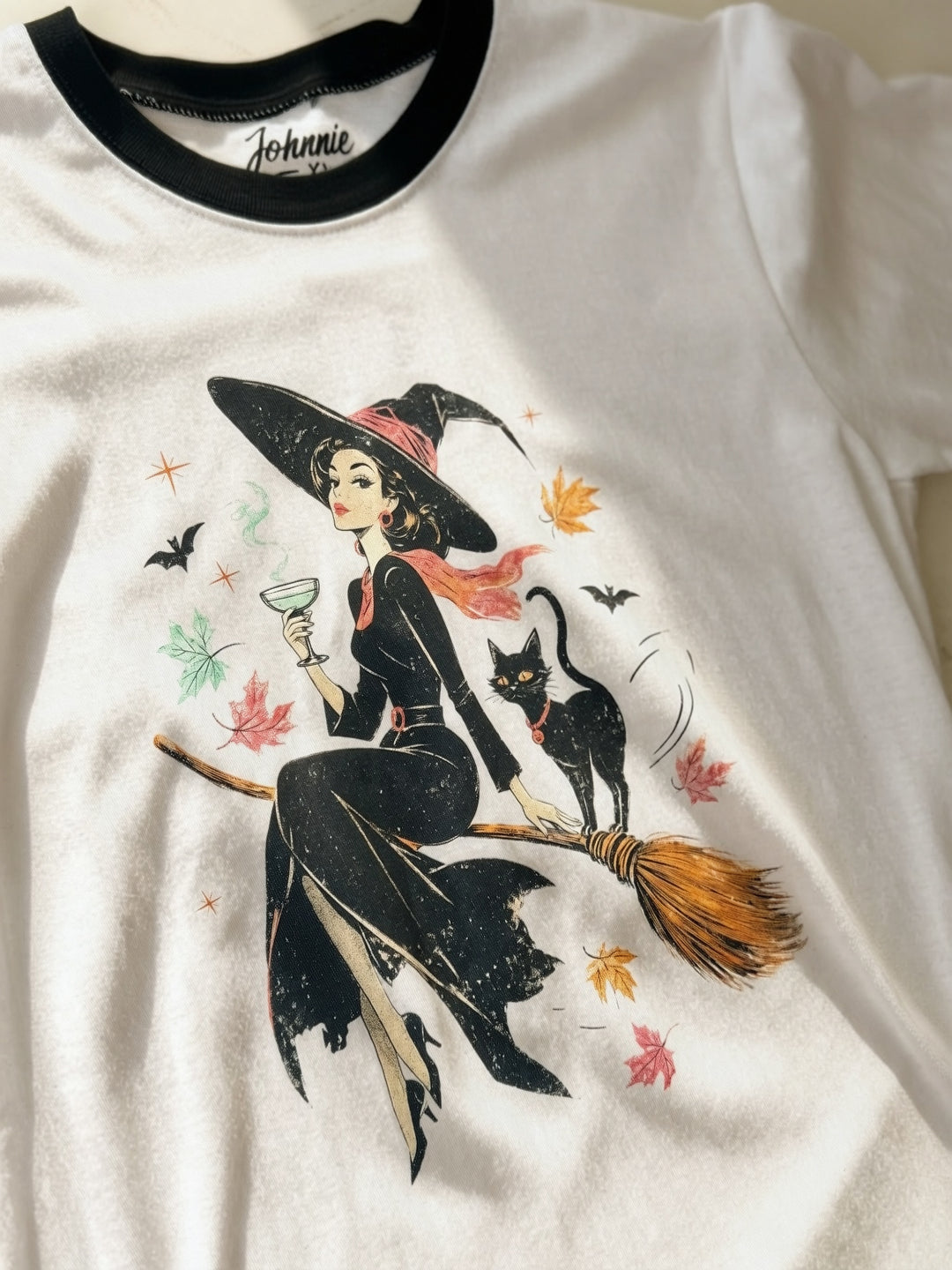 Retro Witch & Cat Tee