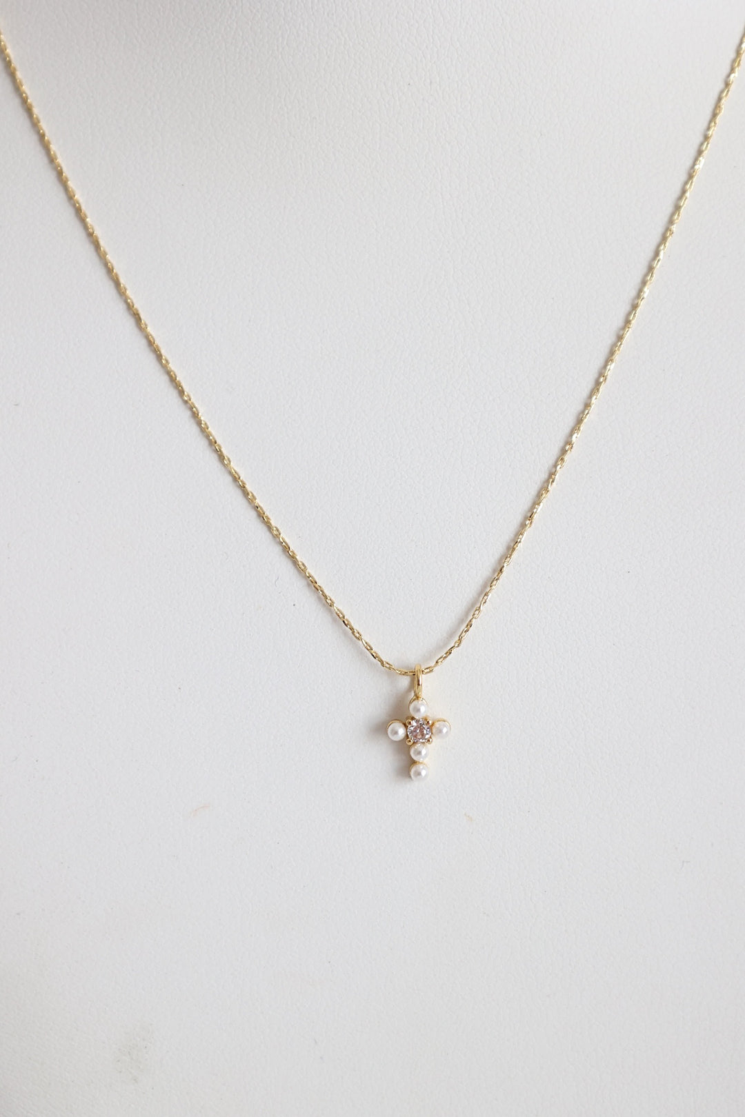 Gold Dipped Pearl Cross