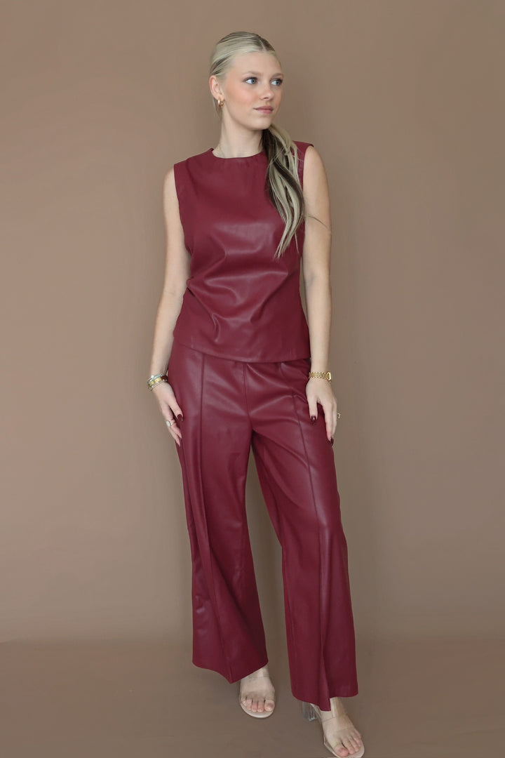 Shaunee Leather Top-(FINAL SALE)