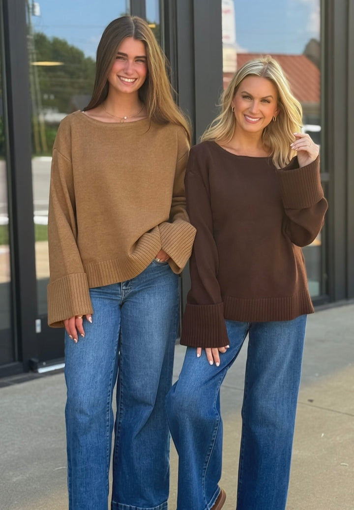 Just My Type Sweater- Walnut