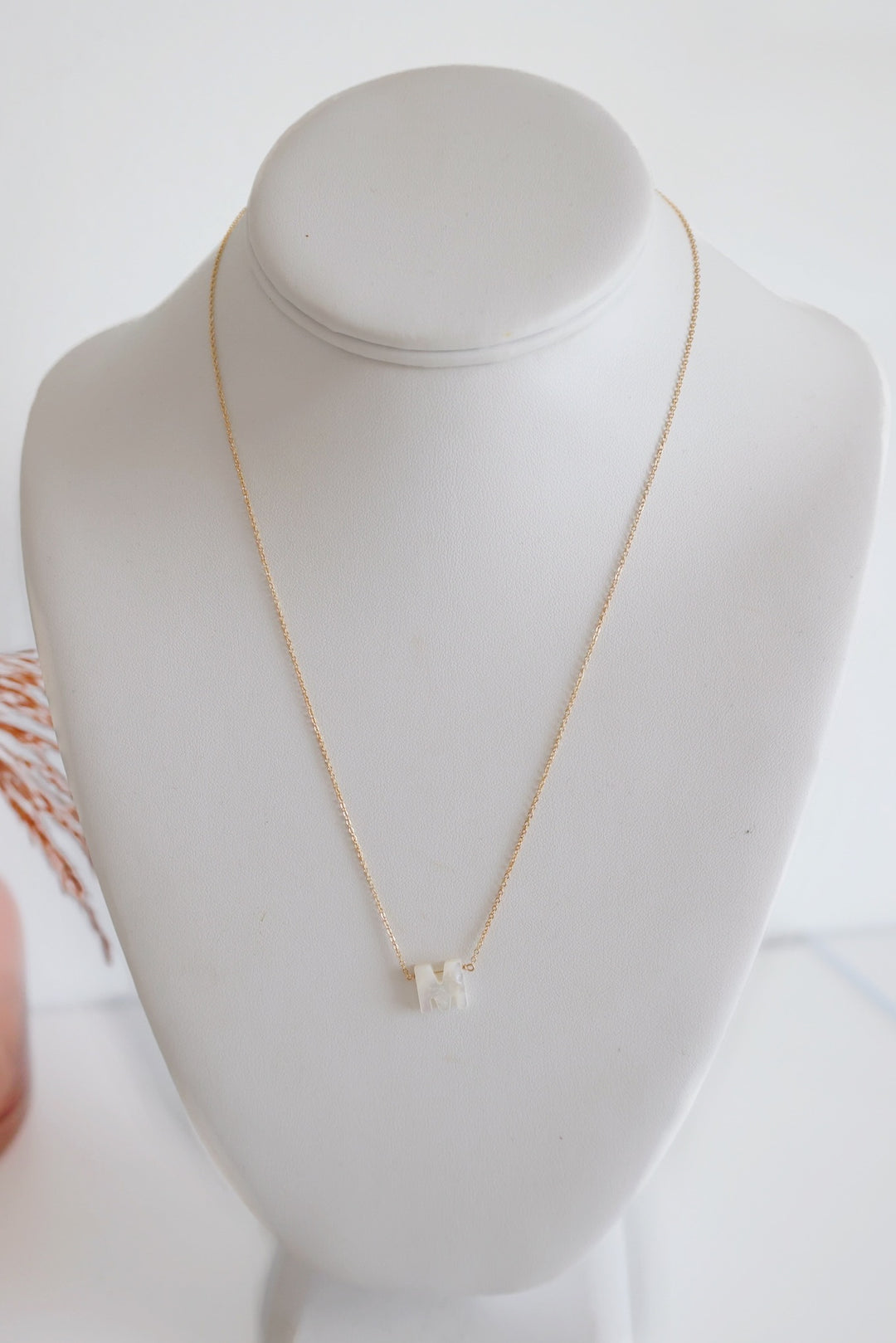 Mother Of Pearl Initial Necklace