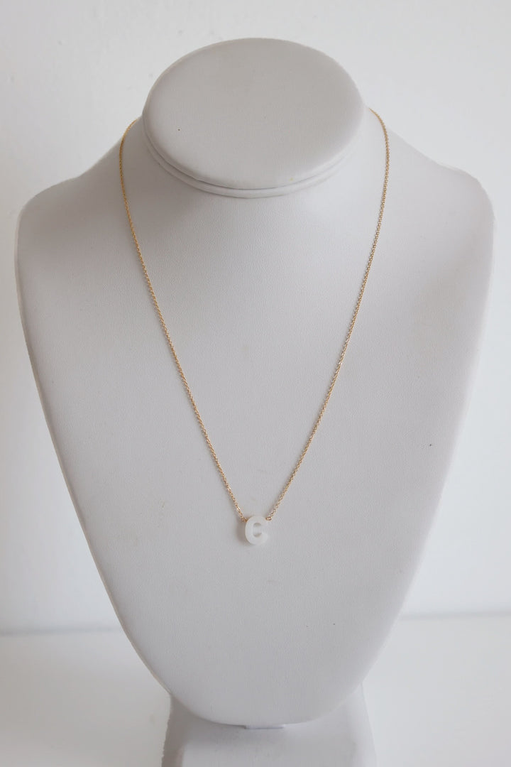 Mother Of Pearl Initial Necklace