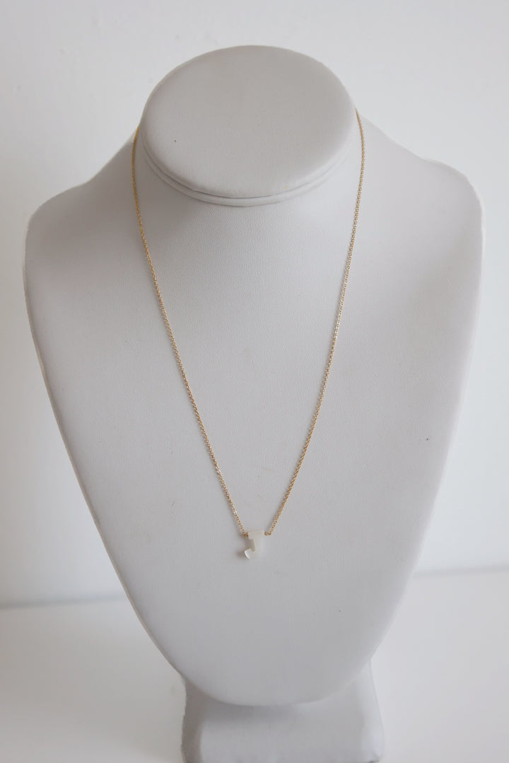 Mother Of Pearl Initial Necklace