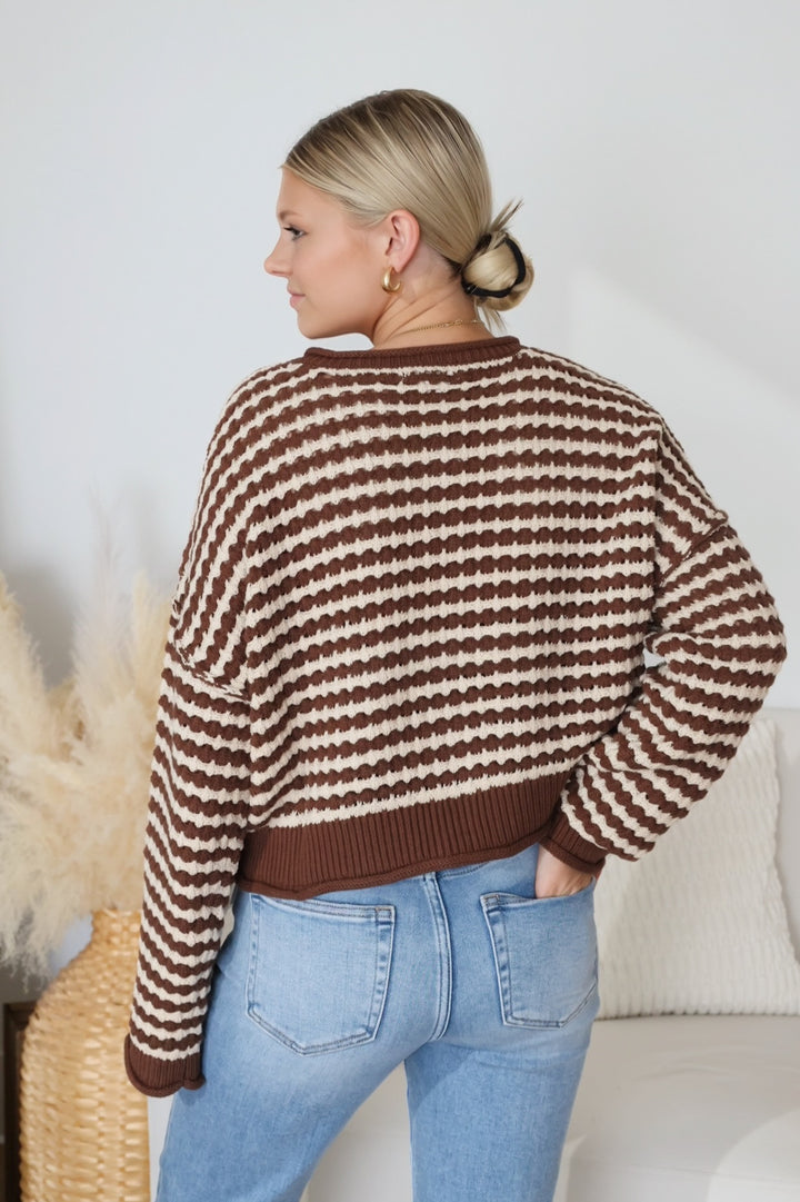 L/S Vienna Cardigan- Brown